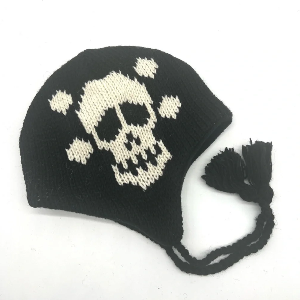 Gothic Hand-knit Skull Beanie